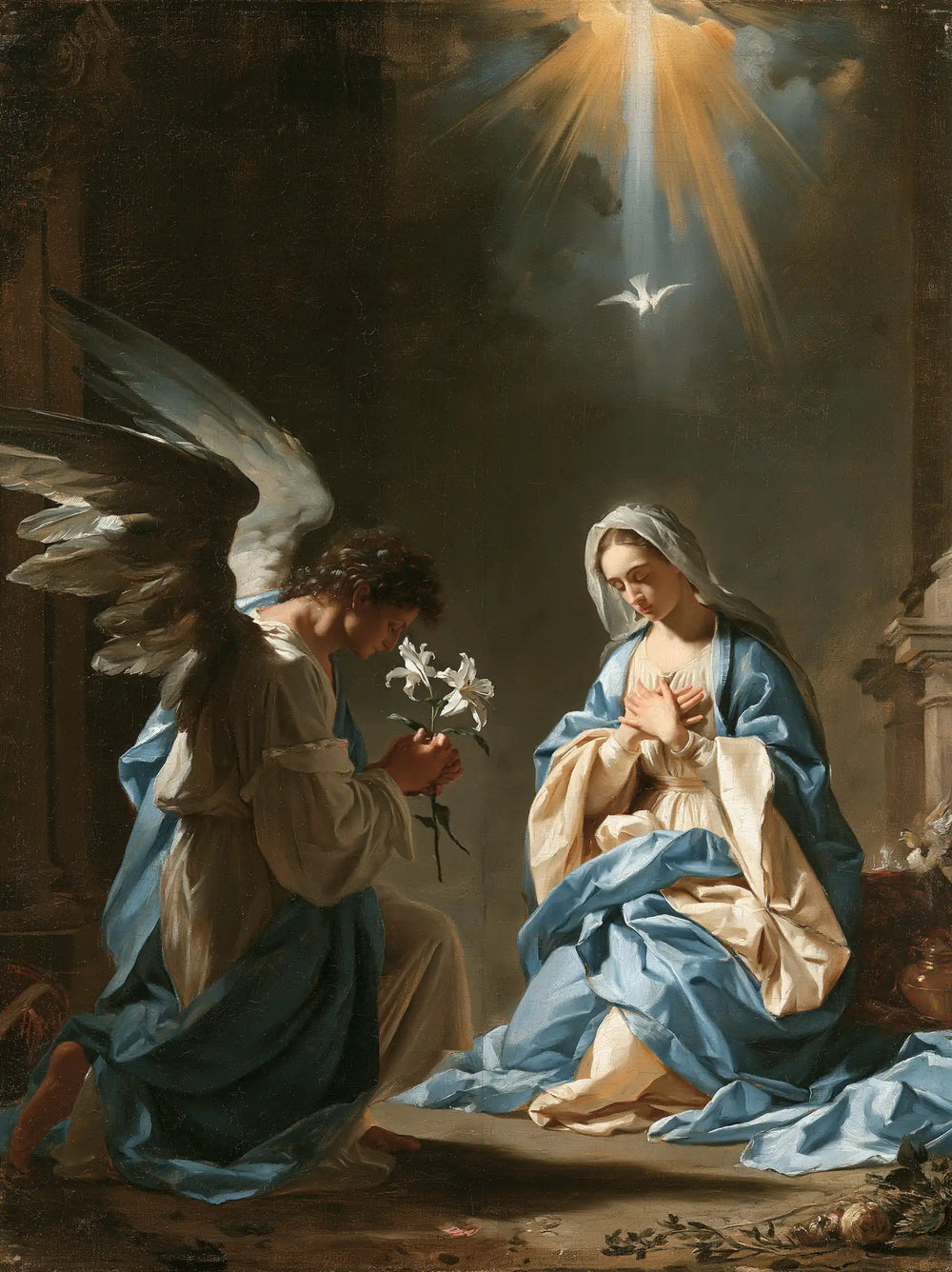 the Annunciation with the Holy Spirit in The Holy Spirit style, portrait Christian artwork no. 11