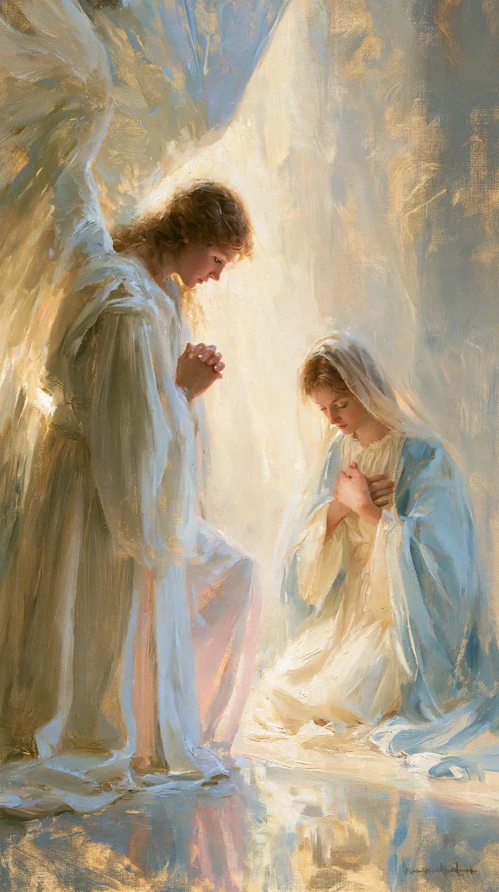 the Annunciation in an impressionist atmosphere in Impressionist style, portrait Christian artwork no. 4