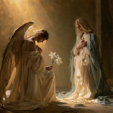 The Annunciation - Mary Kneeling before Gabriel · Square n° 1