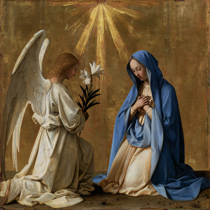 The Annunciation — White Lilies before Royal Blue