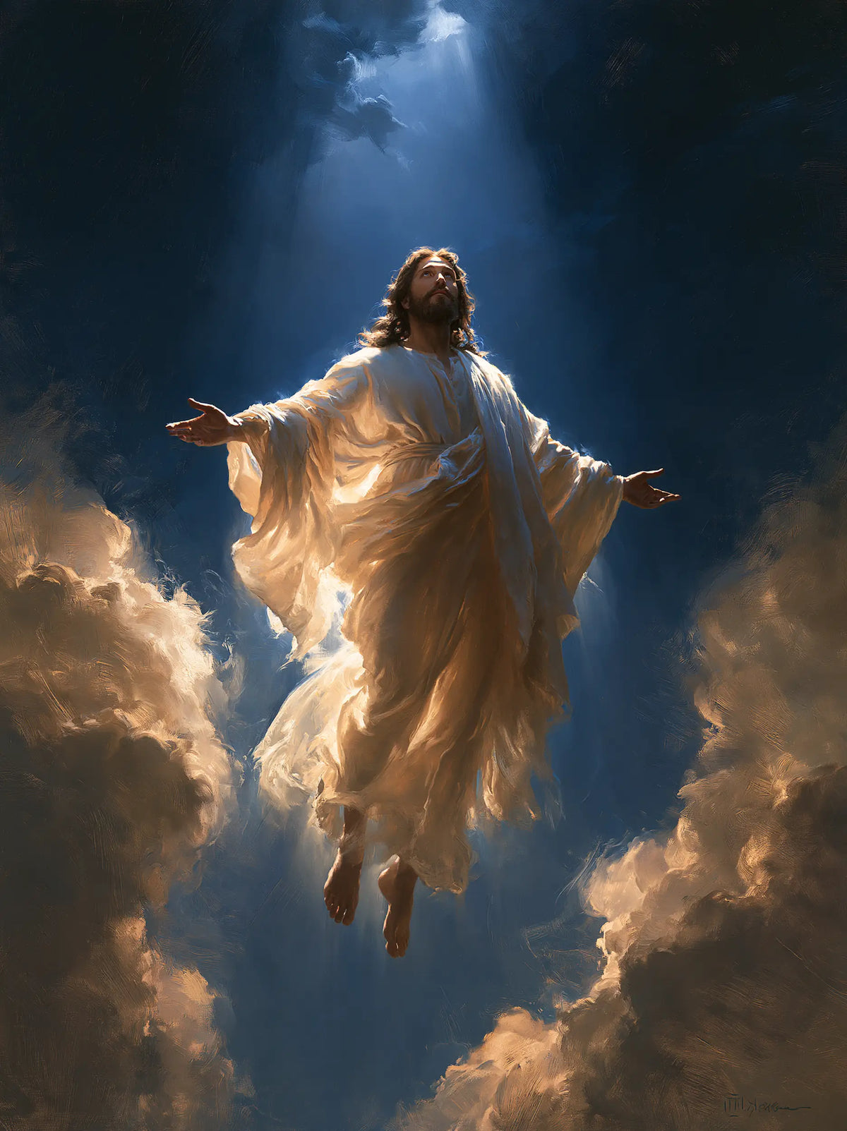 The Ascension of Jesus Christ - Midnight Blue Chiaroscuro · Portrait n° 15