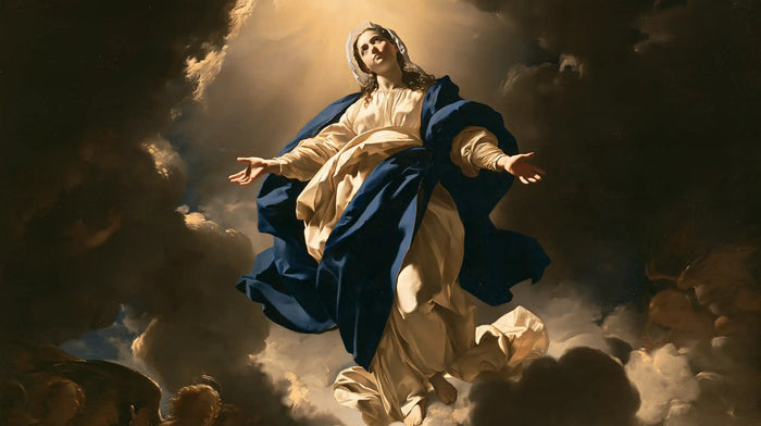 The Assumption of Mary — The Offering Beneath the Amber Glow