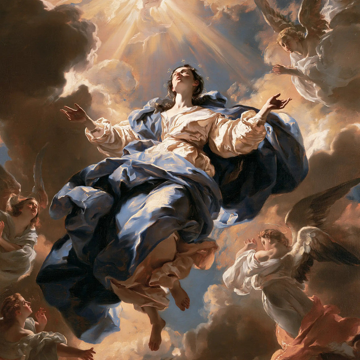 The Assumption of Mary — Angels at the Edge of the Great Drape