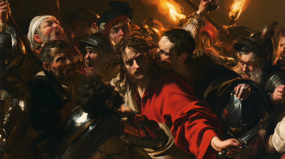 Judas' forræderi - teatralsk barok · Landskab n° 32 - kristen kunst