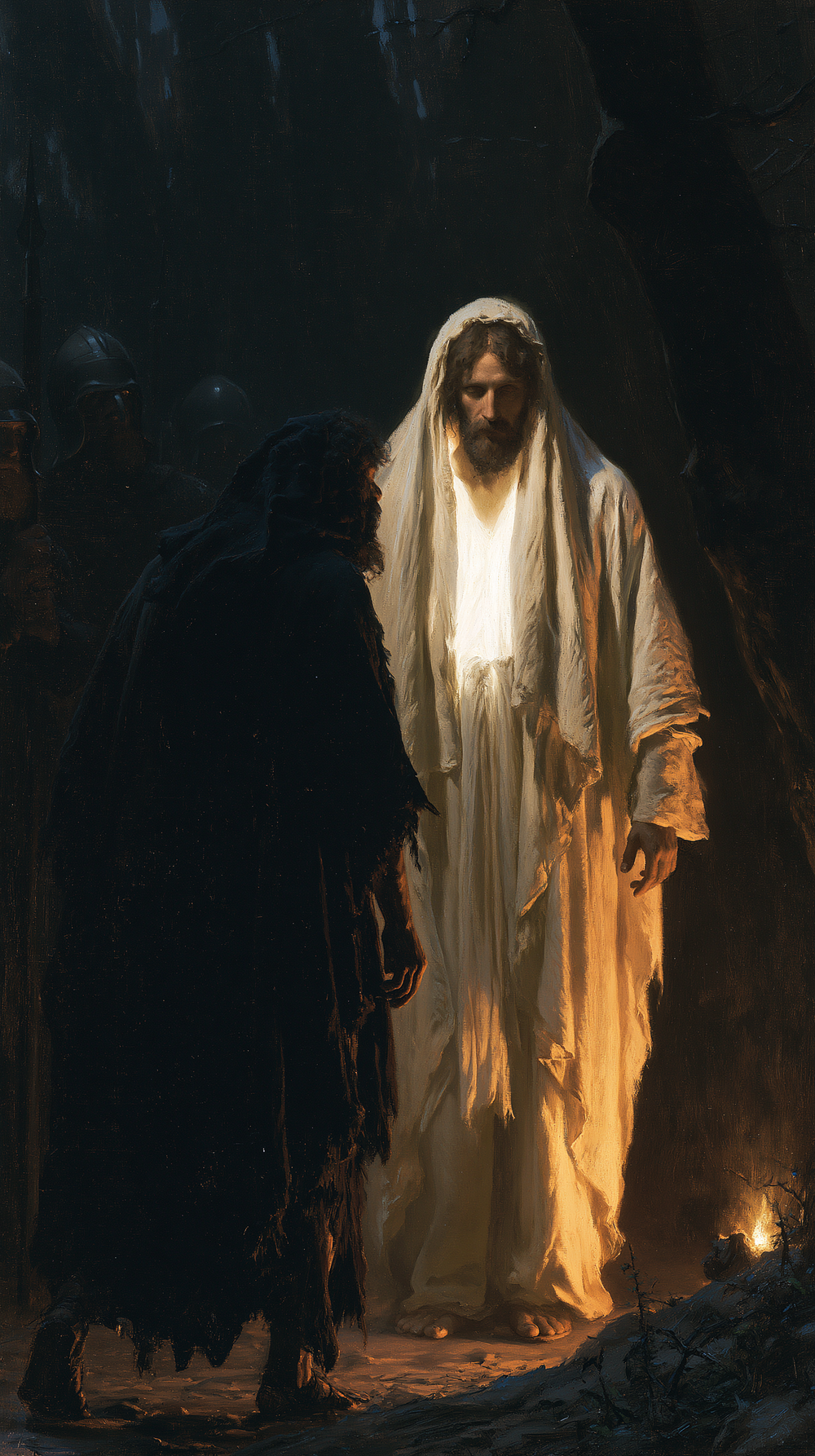 Judas' forræderi - guddommeligt lys · Portræt n° 2 - kristen kunst