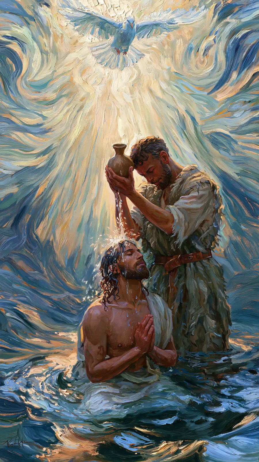 The Baptism of Jesus – Post-Impressionist · Kneeling in the Jordan · Portrait no. 1
