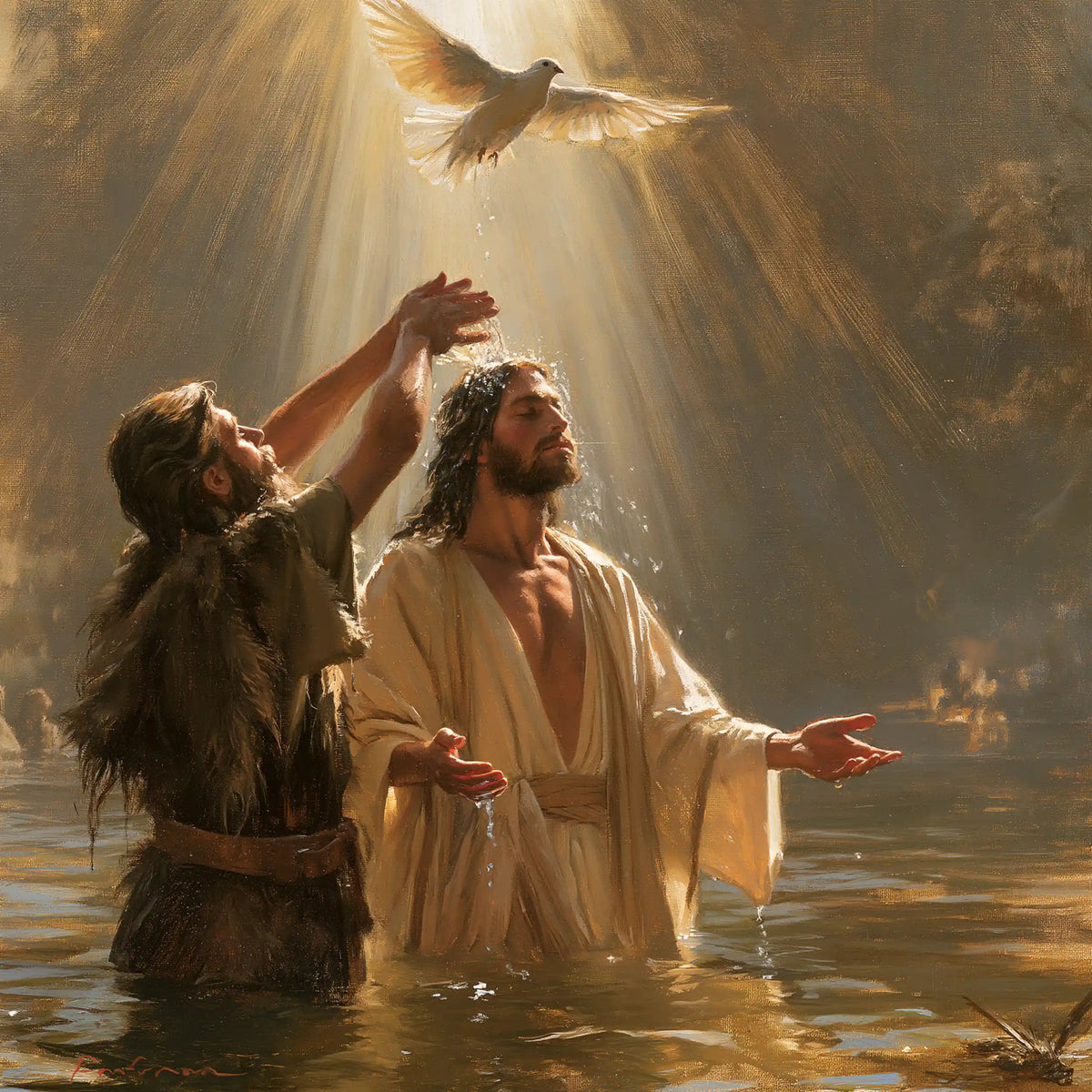 The Baptism of Jesus – Sacred Gold · Standing in the Jordan · Square no. 6