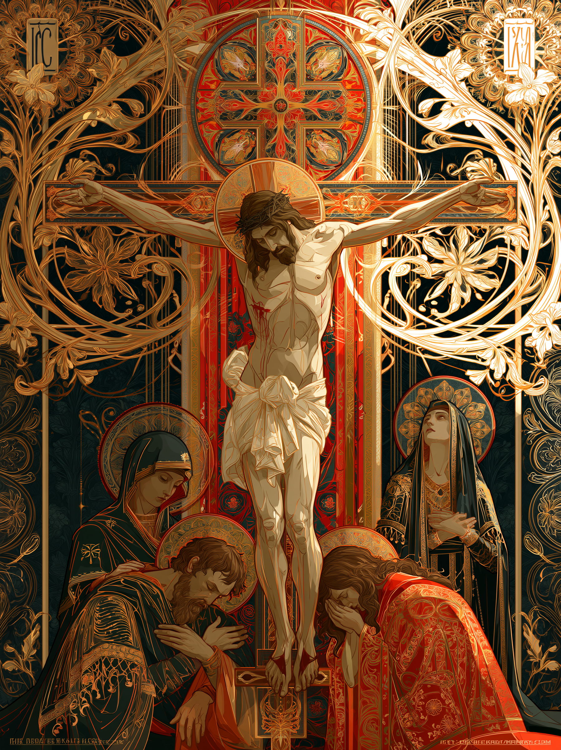 The Crucifixion - Sacred Art Nouveau · Portrait n° 18