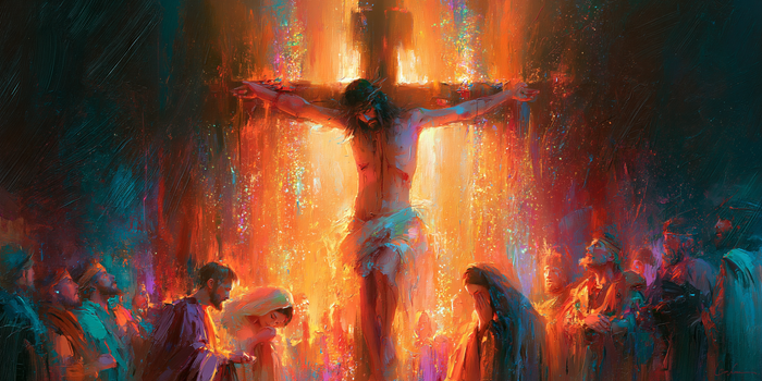The Crucifixion — The Crowd at the Edges of the Flame