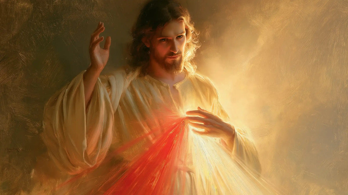 Jesus expressing compassion and divine mercy in Compassion and Mercy style, landscape Christian artwork no. 12