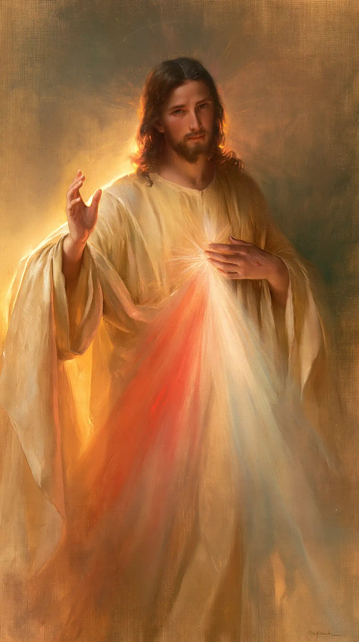 Divine Mercy Jesus — Mercy in the Ochre Mist