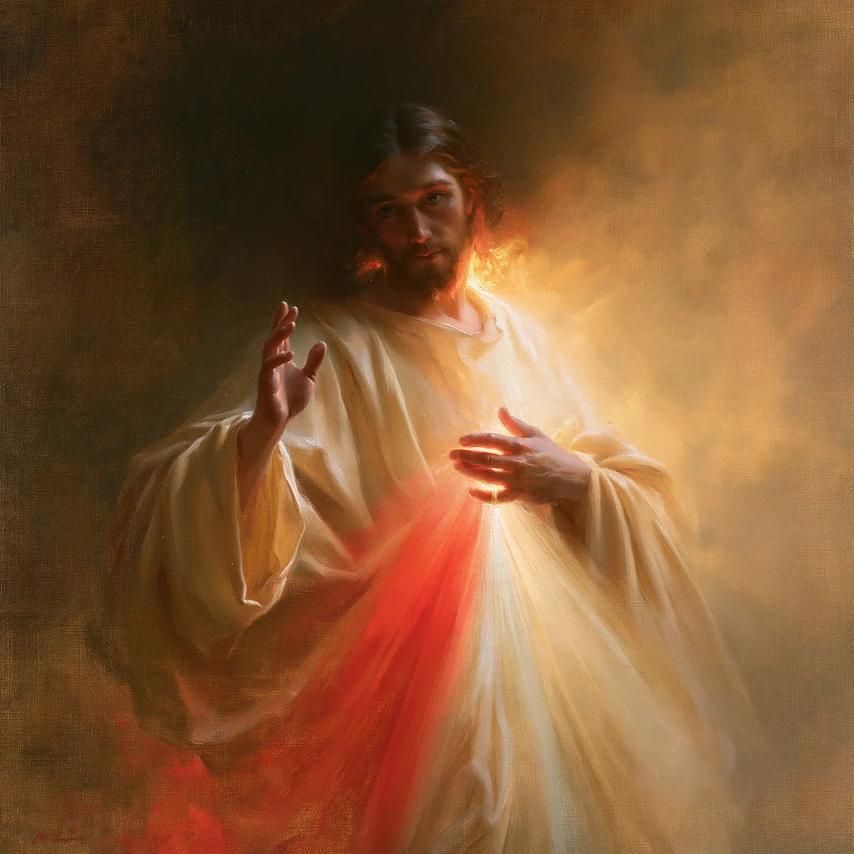 Divine Mercy Jesus — Grace in the Golden Mist
