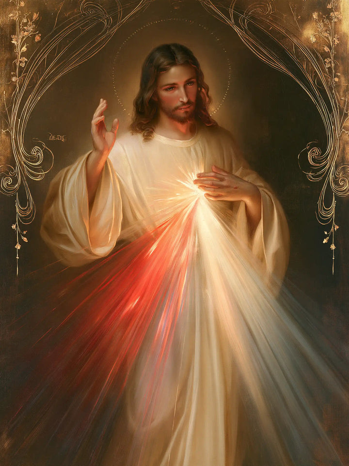 Divine Mercy Jesus — The Golden Portal in the Night
