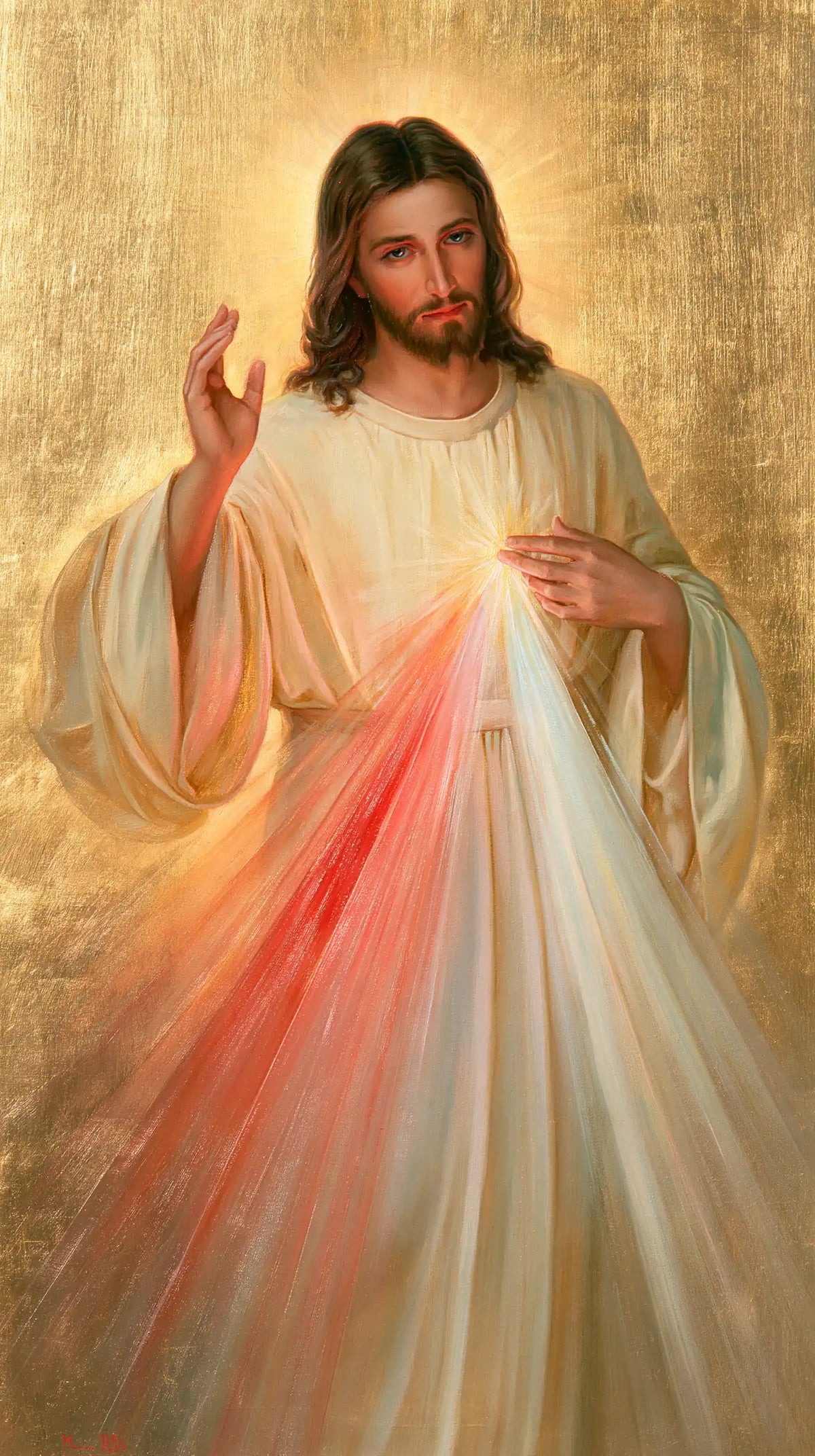Divine Mercy Jesus - Sacred Gold · Portrait n° 14