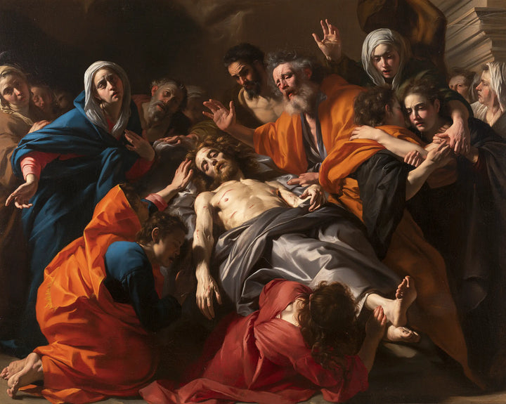 The Entombment of Jesus Christ — Grief in Vermilion Folds