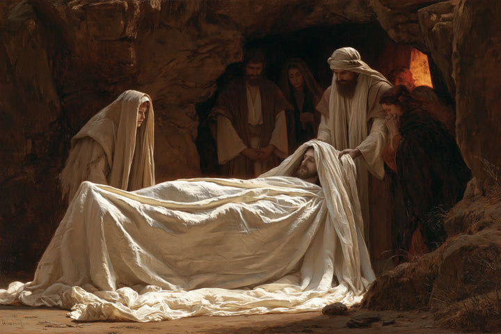 The Entombment of Jesus Christ — Linen Drawn Like a Curtain