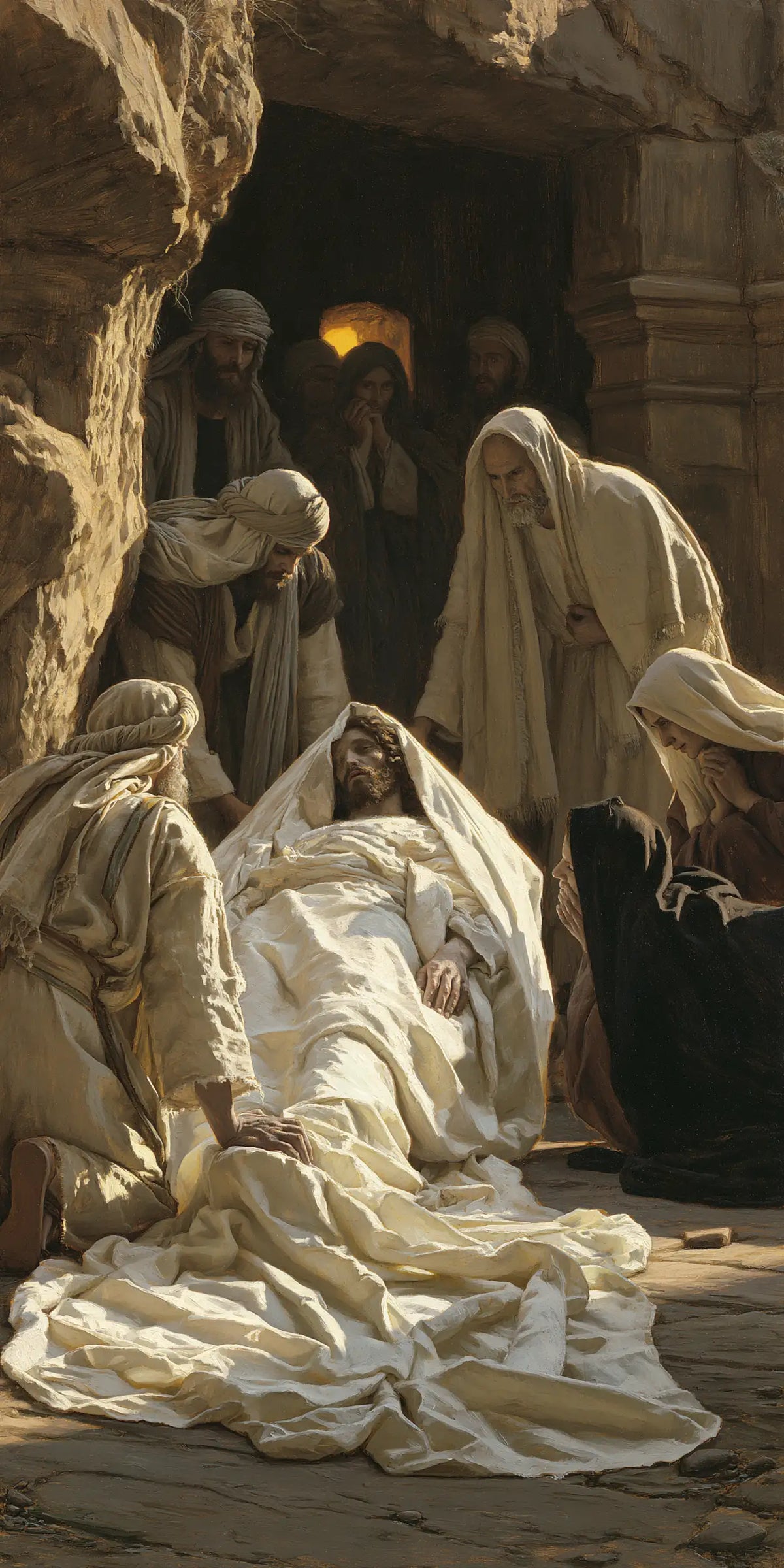 The Entombment of Jesus Christ — Linen Before the Distant Glow
