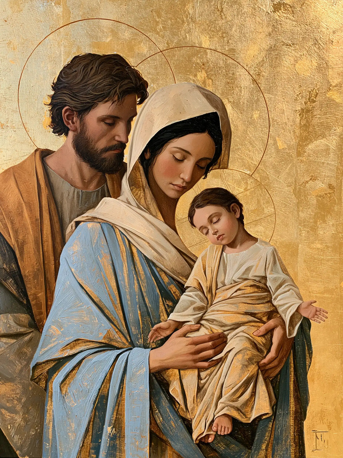 The Holy Family — The Child Beneath Peaceful Circles