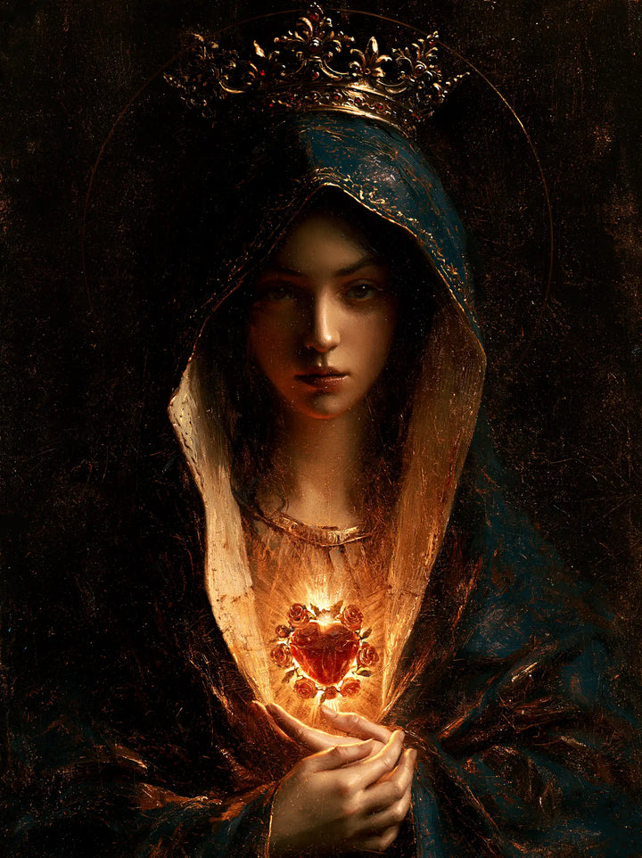 The Immaculate Heart of Mary — Fire Kept Beneath the Dark Crown