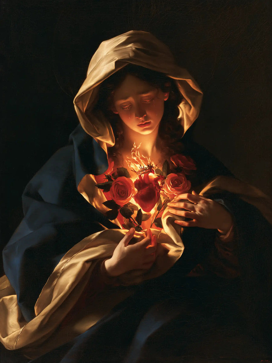 Immaculate Heart of Mary - Caravaggio Tenebrism · Portrait n° 18
