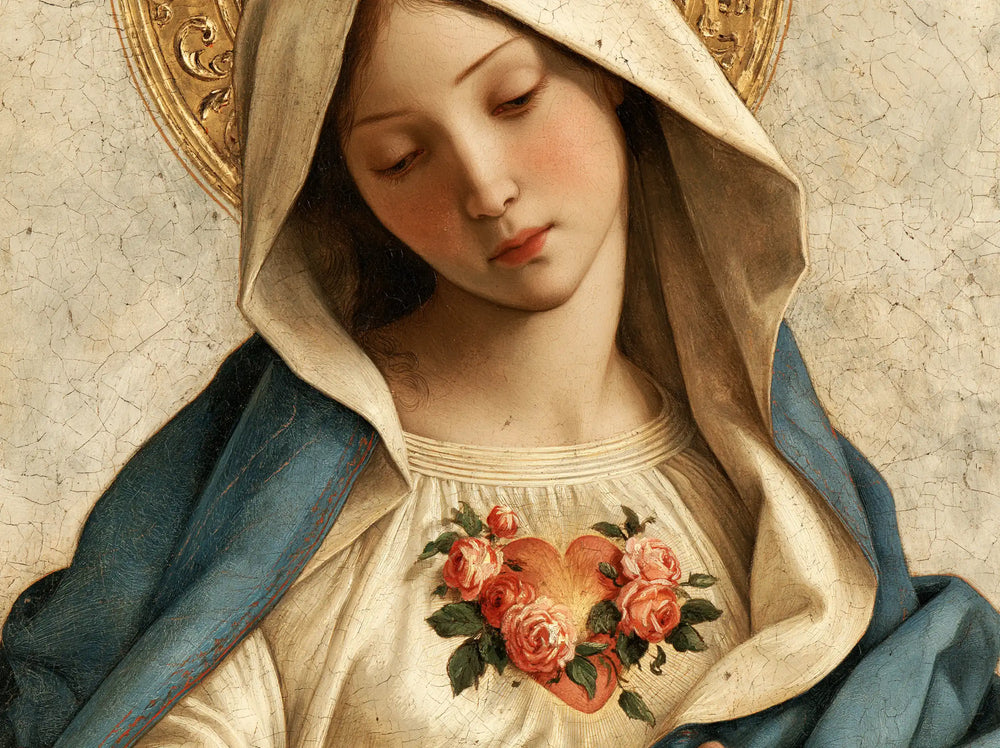 the Immaculate Heart of Mary in Florentine Renaissance style in Florentine Renaissance style, landscape Christian artwork no. 11