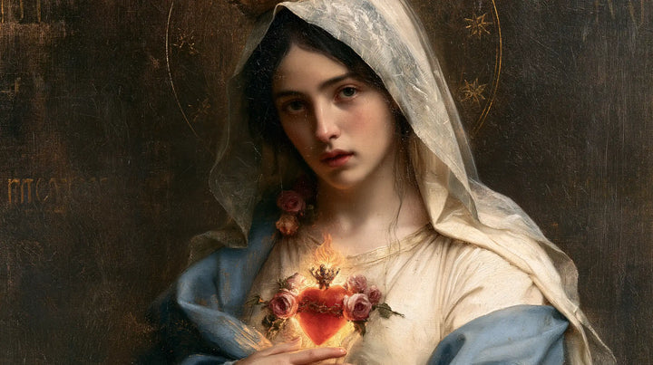 The Immaculate Heart of Mary — The Tender Gaze Beneath Fine Stars