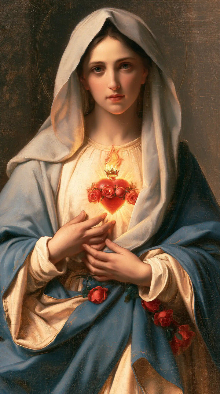 The Immaculate Heart of Mary — Roses at the Waist and Heart