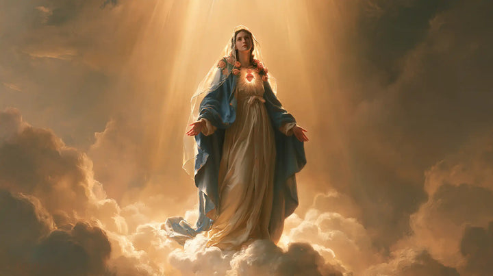 Immaculate Heart of Mary - Mary upon the Clouds with the Immaculate Heart · Landscape n° 7