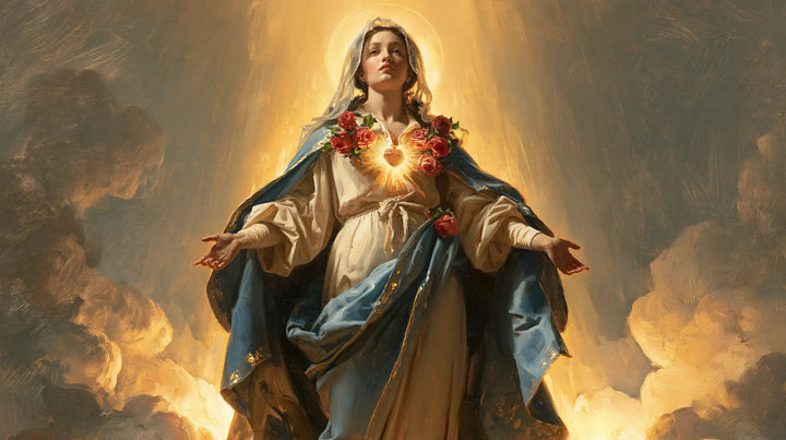 Immaculate Heart of Mary - Mary upon the Clouds with the Immaculate Heart · Landscape n° 12