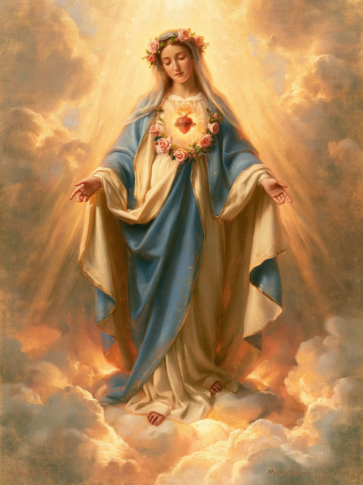Immaculate Heart of Mary - Mary upon the Clouds with the Immaculate Heart · Portrait n° 14