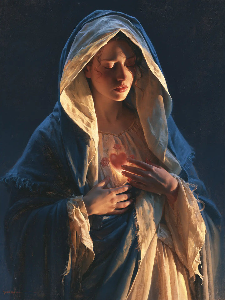 Immaculate Heart of Mary - Midnight Blue Chiaroscuro · Portrait n° 14