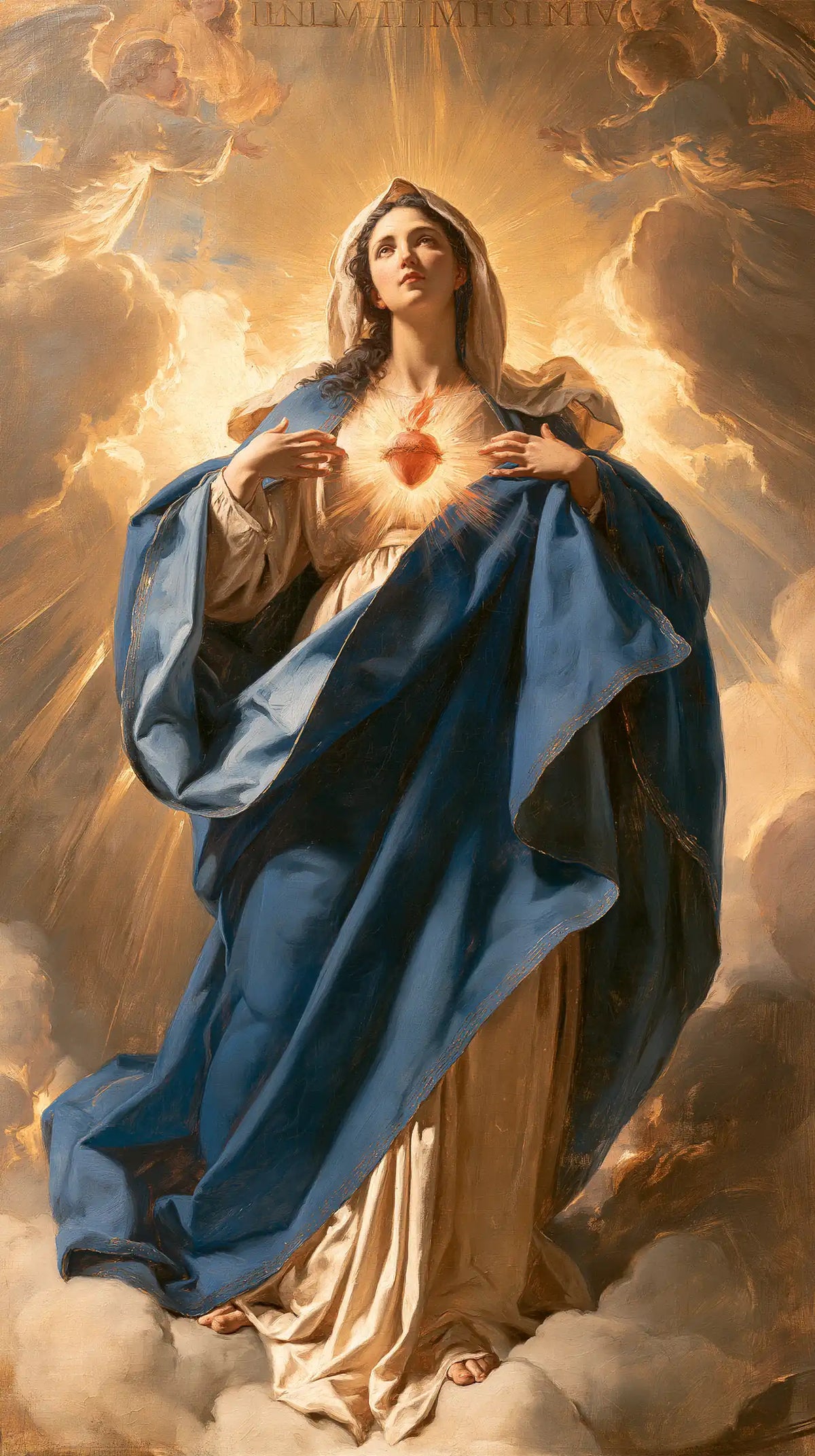 the Immaculate Heart of Mary in a monumental sacred view in Sacred Monumental View style, portrait Christian artwork no. 8