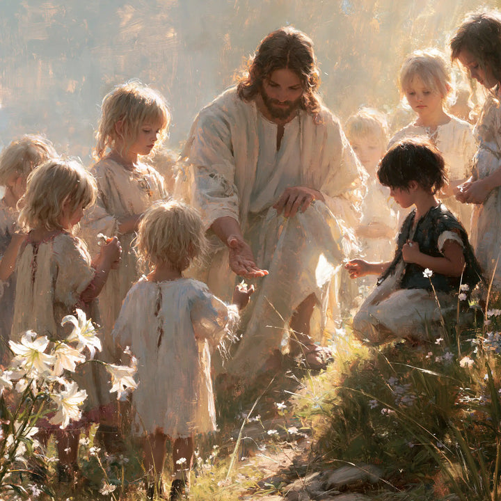 Jesus and the Children - Symbolist · Square n° 6