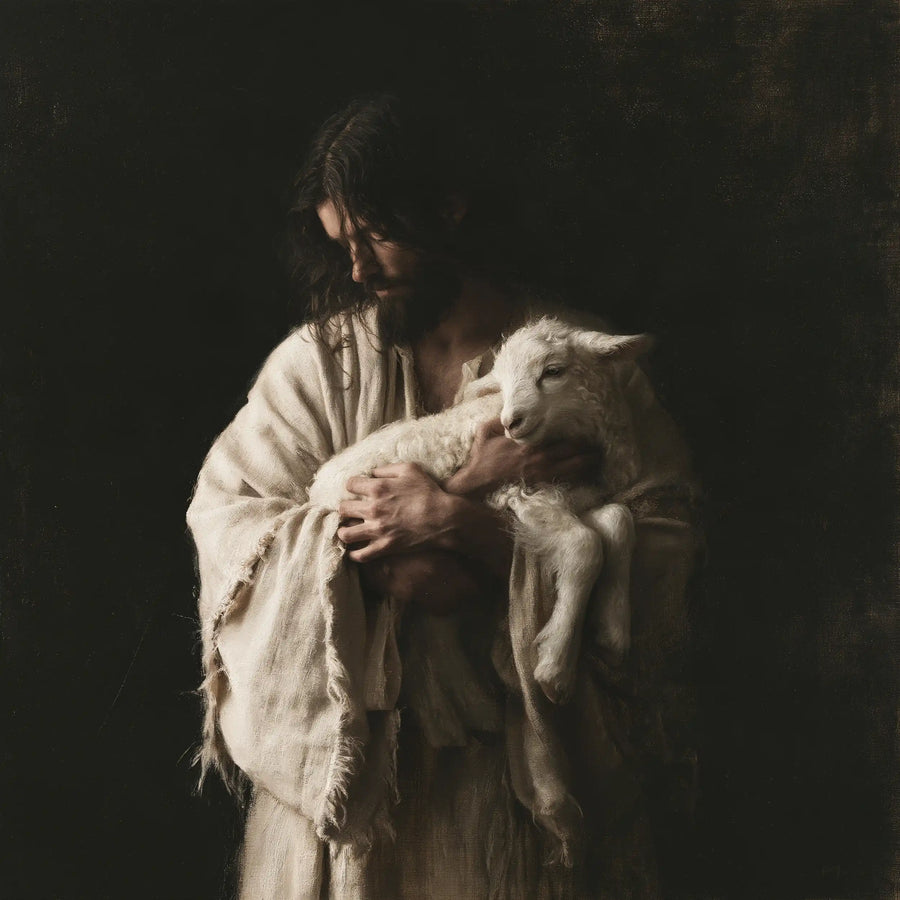 Jesus and the Lamb - Contemporary Minimalism · Square n° 1