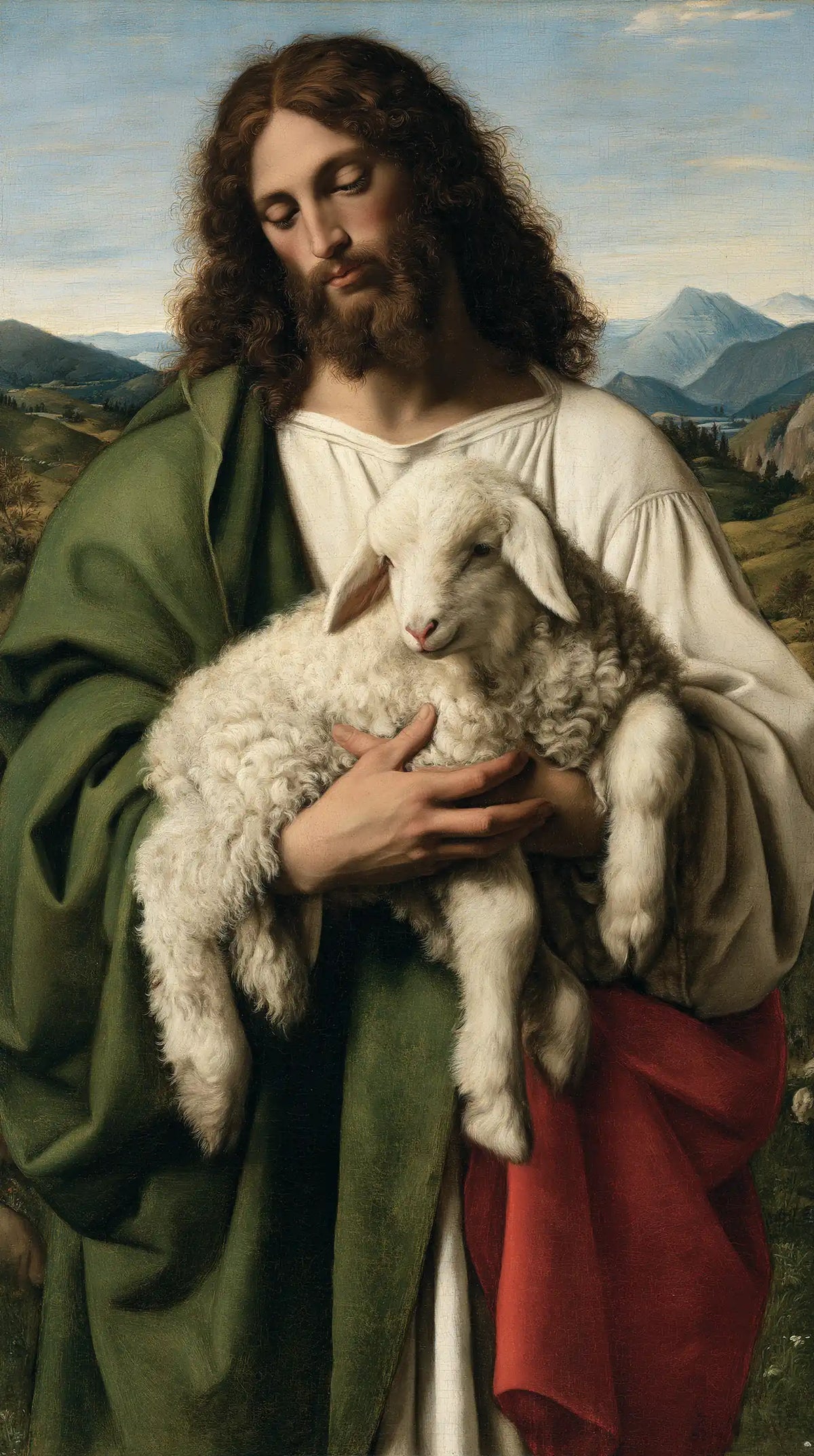 Jesus and the Lamb — Refuge in the Colours of the Meadow