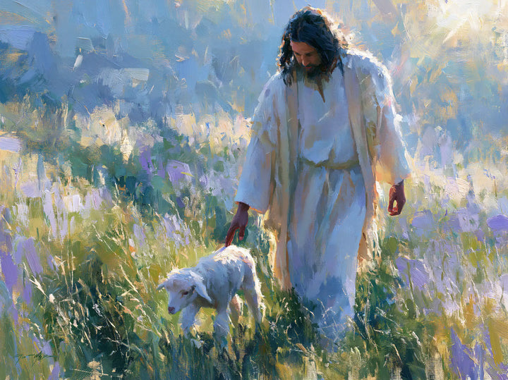 Jesus and the Lamb - Impressionist · Landscape n° 1