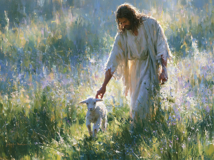 Jesus and the Lamb - Impressionist · Landscape n° 4