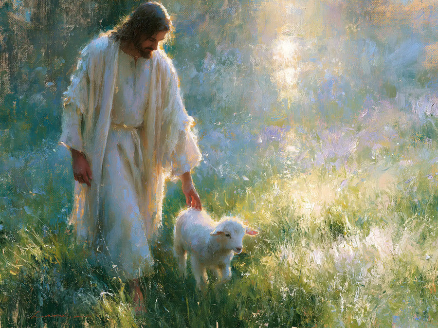 Jesus and the Lamb - Impressionist · Landscape n° 6