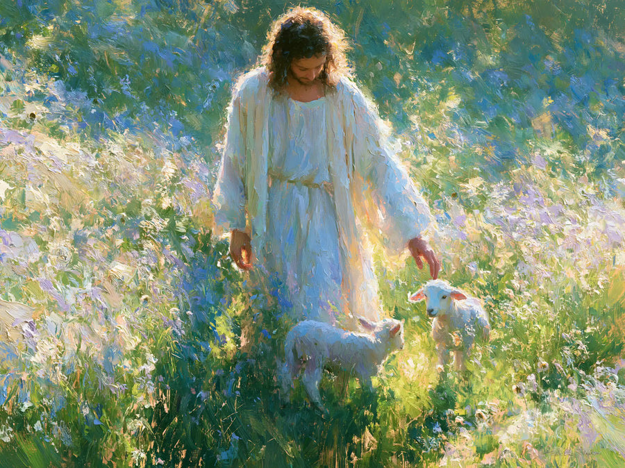Jesus and the Lamb - Impressionist · Landscape n° 7