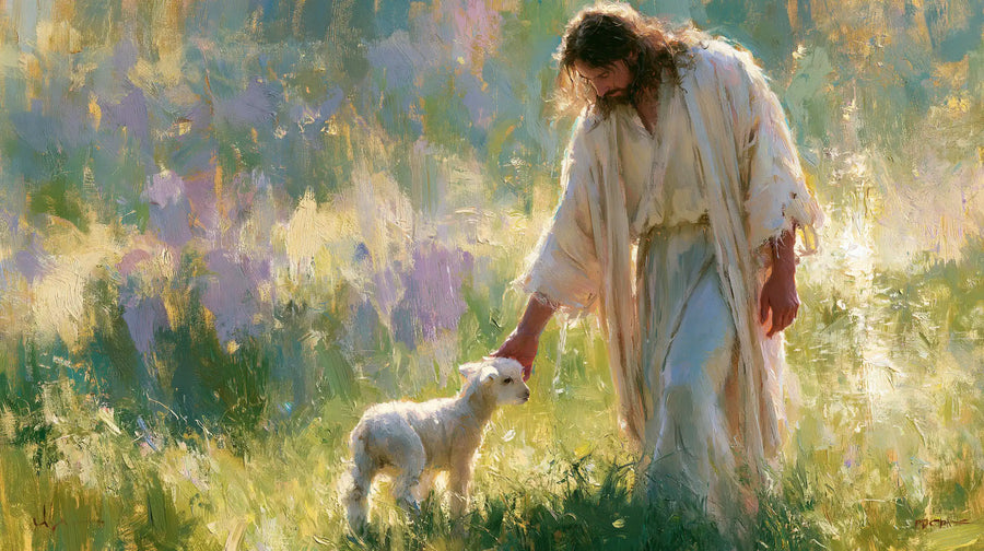 Jesus and the Lamb - Impressionist · Landscape n° 14