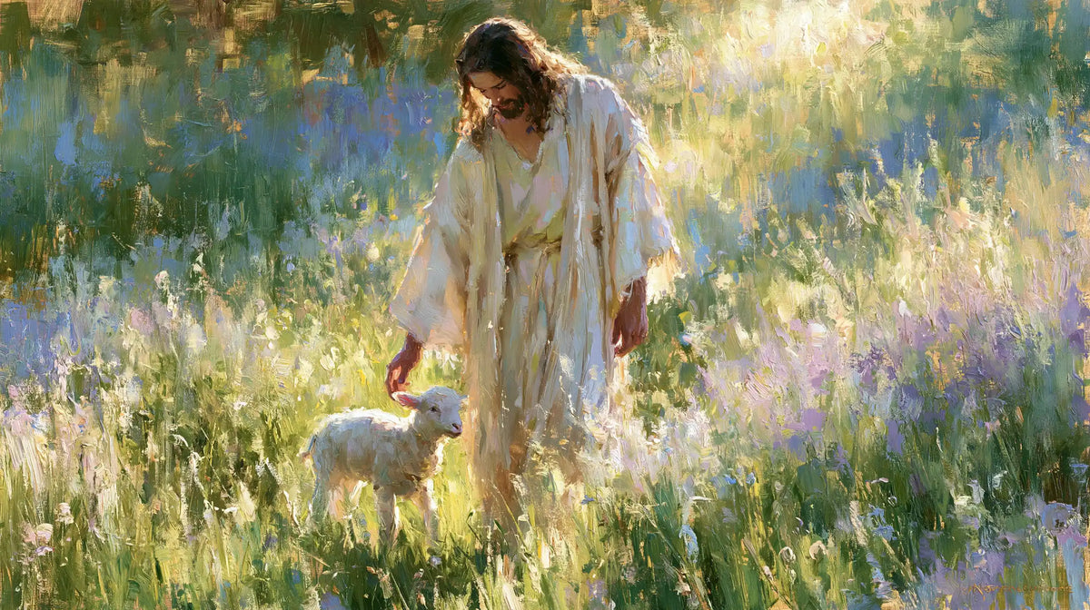 Jesus and the Lamb - Impressionist · Landscape n° 15