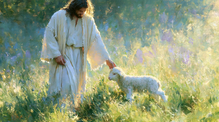 Jesus and the Lamb - Impressionist · Landscape n° 16