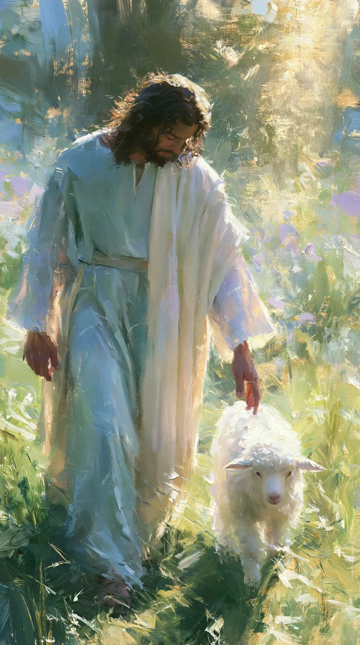 Jesus and the Lamb — The Companion of the Sunlit Clearing