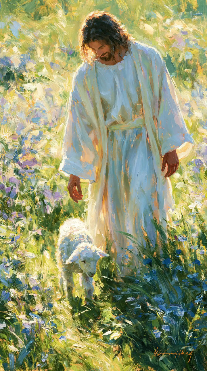 Jesus and the Lamb - Impressionist · Portrait n° 5