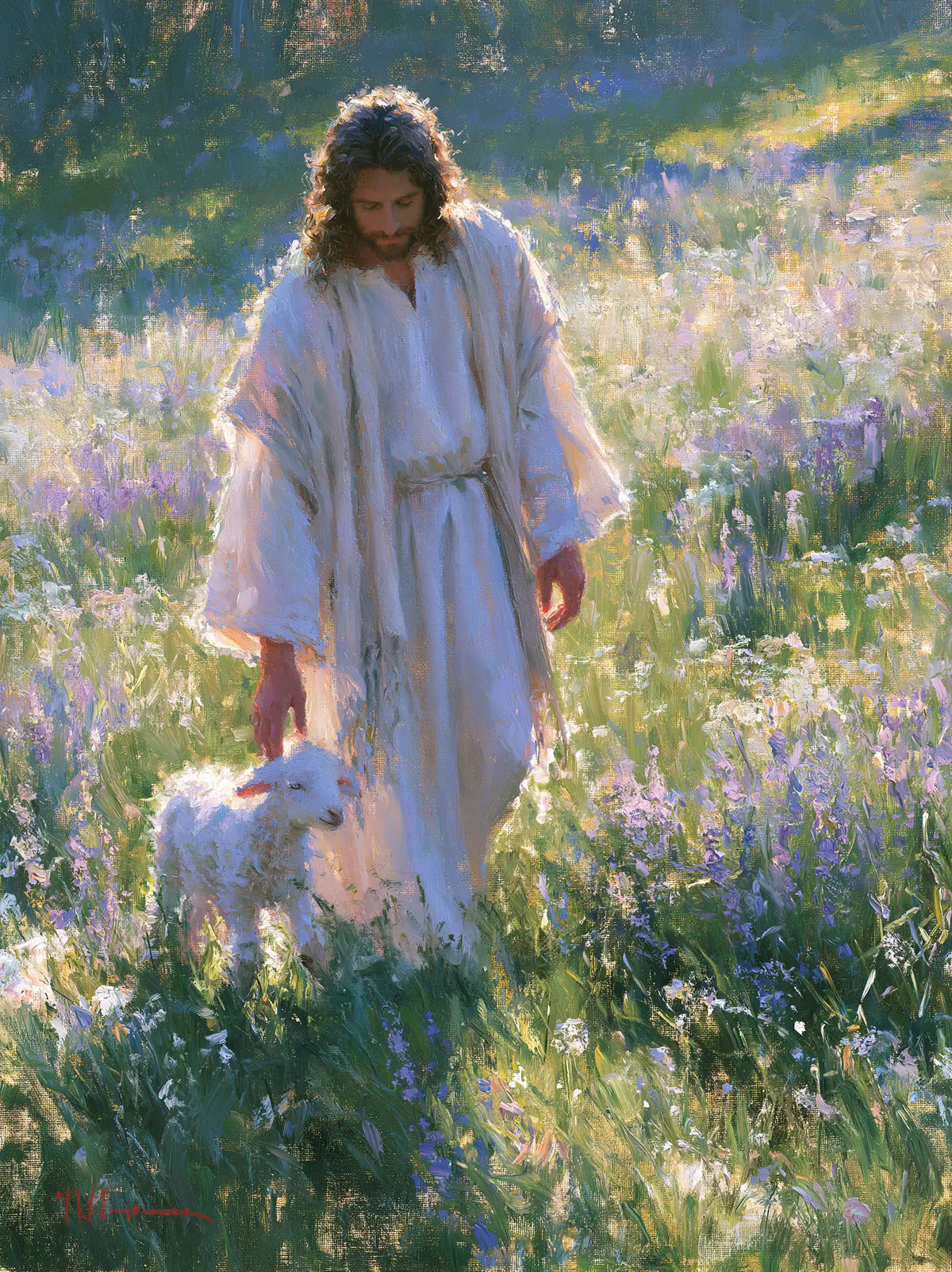 Jesus and the Lamb — The Walk Through Ribbons of Mauve