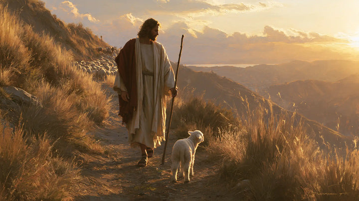 Jesus and the Lamb - Jesus Guiding the Lamb · Landscape n° 11