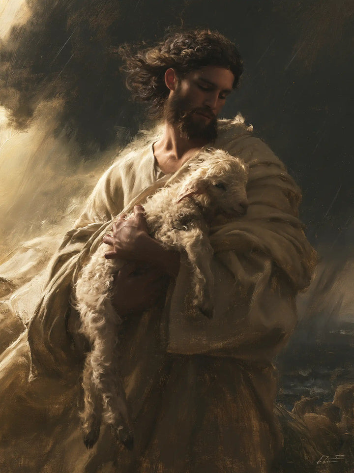 Jesus and the Lamb - Jesus Protecting the Lamb · Portrait n° 12