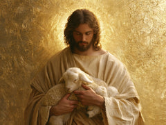 Jesus and the Lamb — The Little Sleep in Contemplative Gold