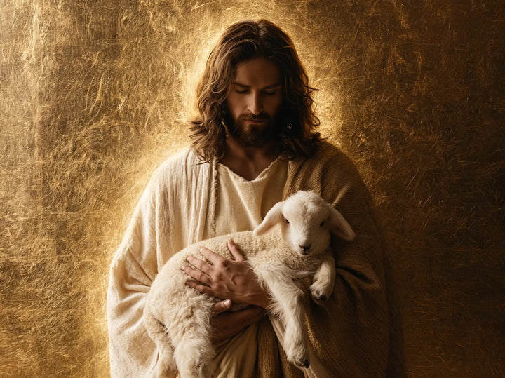 Jesus and the Lamb - Sacred Gold · Landscape n° 7