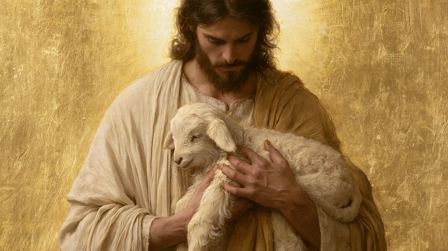 Jesus and the Lamb - Sacred Gold · Landscape n° 13